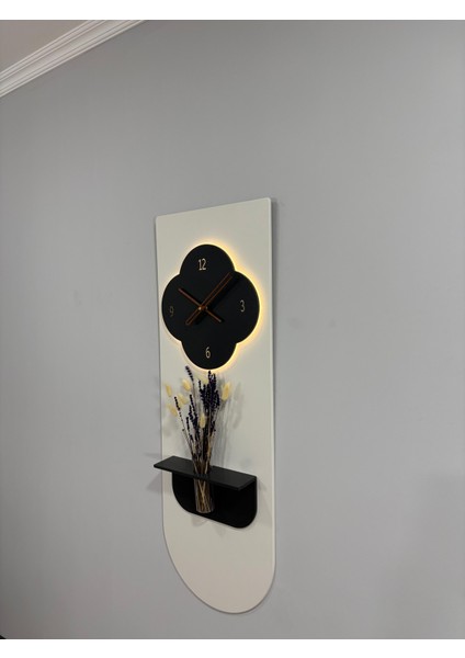 Yonca Ahşap Pilli Ledli Iskandinav Tarzı Salon Duvar Saati Modern Çiçeklik 40 x 110 cm fırsatları