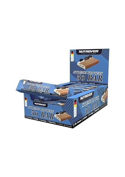 Nutrever Xtreme Protein Bar - Cookies & Cream, 24 Porsiyon (50 Gr*24)