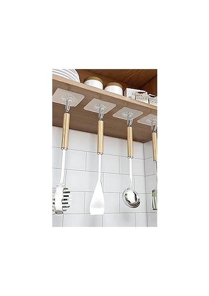 5 Adet Güçlü Şeffaf Duvar Askısı Askılığı Yapışkan Vantuz Kanca Mutfak Banyo Aksesuar