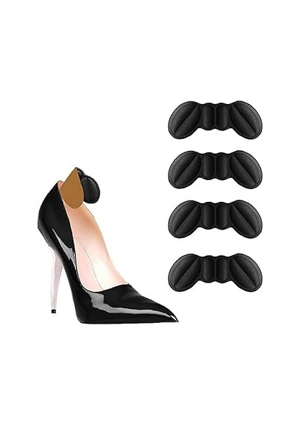 Neystore 2 Çift Topuk Arkası Vurma Engelleyici Yumuşak Pamuk Ped (2 Çift Siyah)