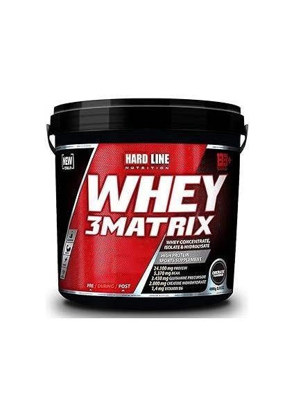 Hardline Whey 3 Matrix, Çilek Aromalı, 4000 gr