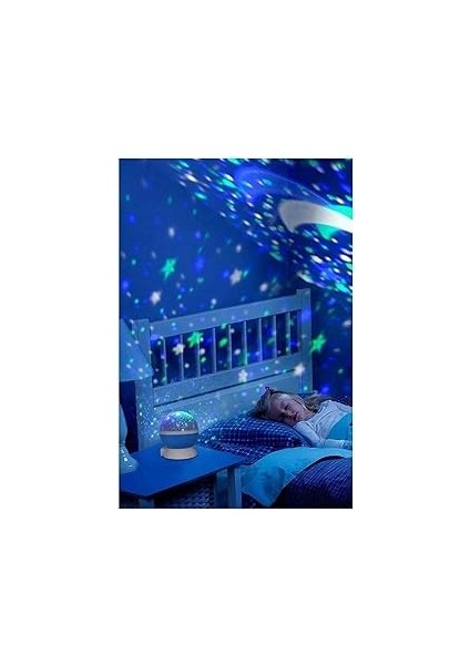 Mobee Chermik Dönen Projeksiyon Gece Lambası Star Ay Yıldız LED