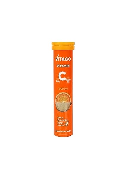Vitago Vitamin C 1000 Mg + Vitamin D + Çinko 20'li Efervesan Tablet (1)