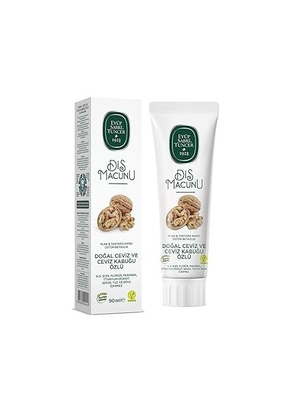 Eyüp Sabri̇ Tuncer Doğal Ceviz ve Ceviz Kabuğu Özlü Diş Macunu, 90ML