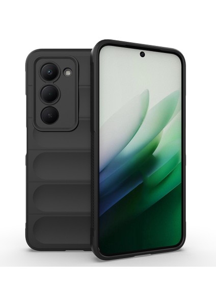 Xiaomi Uyumlu Redmi 15 Kılıf Esnek Tpu Oyuklu Arka Yüzey Tasarımlı Zore Etnik Silikon Kapak-Siyah
