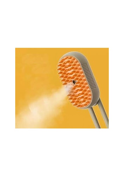 Saplı Buharlı Tarak – Şarjlı Kedi & Köpek Yıkama ve Tüy Temizleme Fırçası | Masaj Etkili, Dökülme Ö