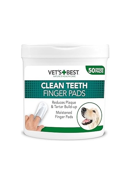 Vets Best Köpekler Için 50LI Diş Temizleme Parmak Pedi