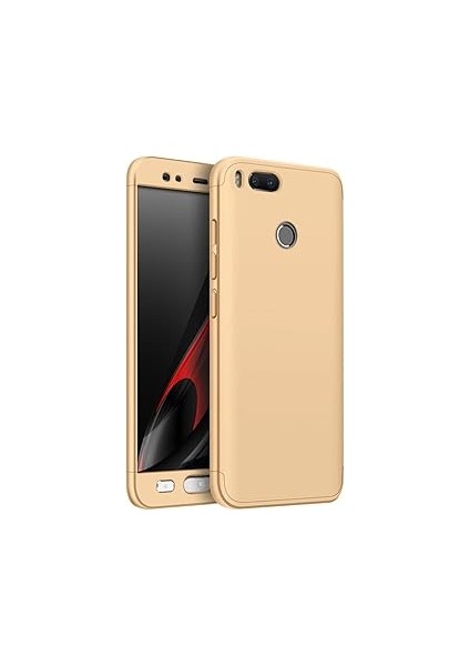Microsonic 5x Için Kılıf Double Dip 360 Protective [mi 5x ile Uyumlu Kılıf - Gold]