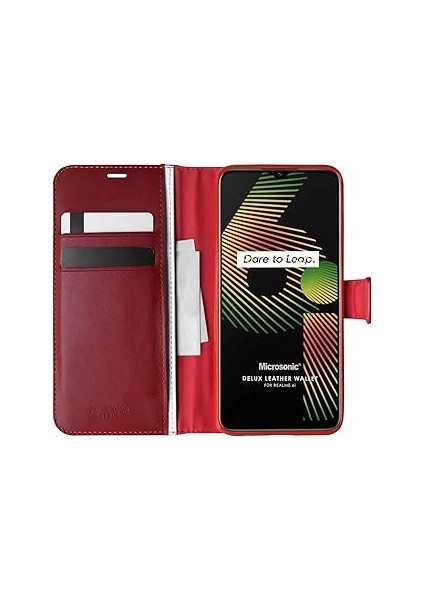 Microsonic 6ı Için Kılıf Delux Wallet Kırmızı [realme 6ı ile Uyumlu Kılıf - Kırmızı]