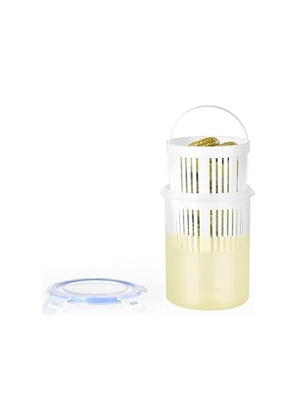 Orret Zeytinlik ve Turşuluk Saklama Kabı – 1,5 Lt Süzgeçli, Contalı ve Klipsli Kapaklı Saklama