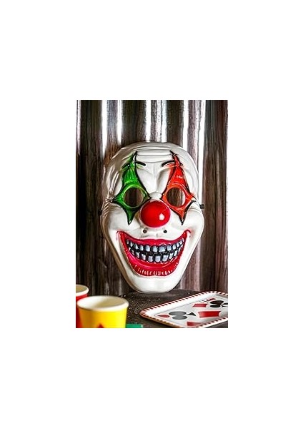 Beysüs Halloween Maske Palyaço Kırmızı Yeşil
