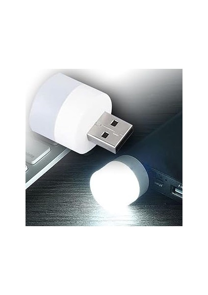 Aksesuarcı USB LED Küçük Beyaz Işık - Beyaz Işıklı USB Küçük LED Lamba, Koridor, Tuvalet, Oturma Od