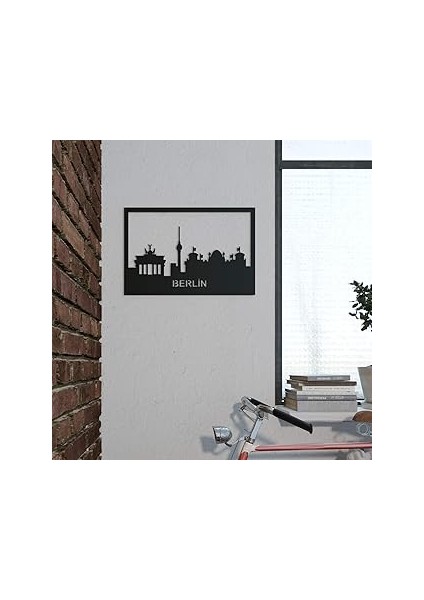 Yurupa Yurudesign Lazer Kesim Metal Duvar Tablo Berlin 30 * 45