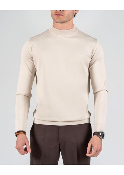 Italyan Stil Slim Fit Bisiklet Yaka Triko Kazak Taş T14523 modelleri