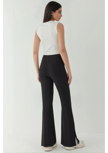 Kadın Yüksek Bel Flare Pantolon Siyah modelleri