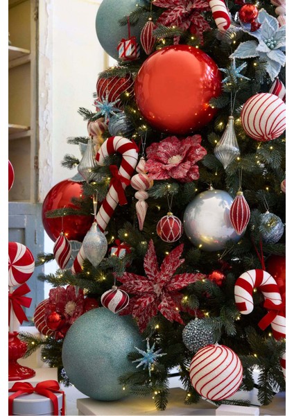 Kırmızı Yılbaşı Topları, 20 Cm, Çam Ağacı ve Vitrin Dekoru Süsleri fırsatları