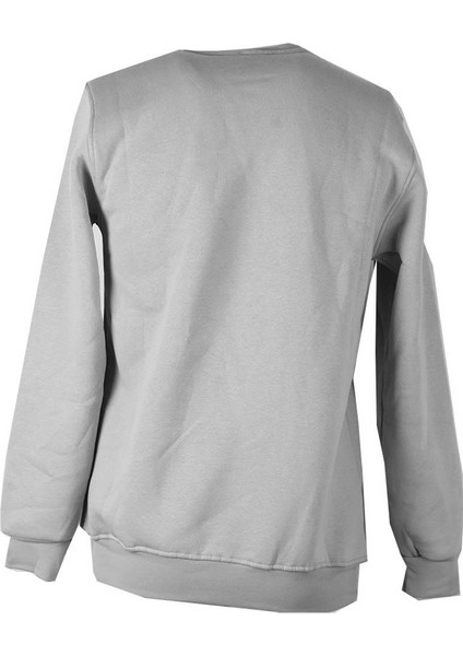 0 Yaka 3 Ip Gri Erkek Sweatshirt Country Baskı modelleri