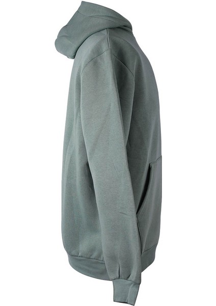 Kapüşonlu Kanguru Cep 3 Iplik Şardonlu Yeşil Erkek Sweatshirt 5281 fiyatları