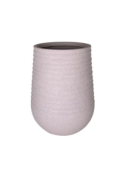 Herdekora Oval Iç ve Dış Mekan Saksı Bej Orta Boy 39X39X51 Cm.