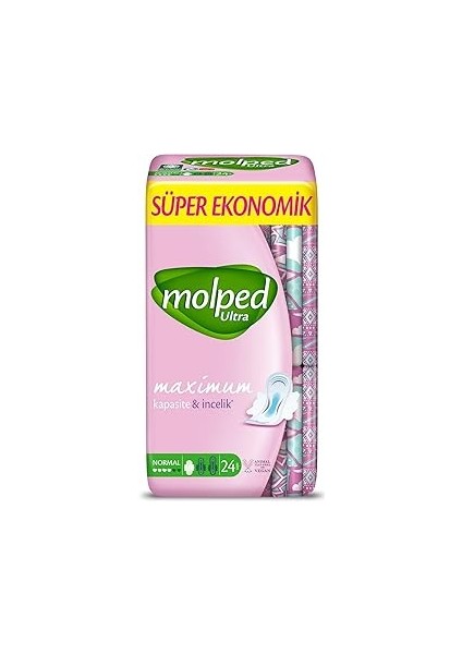 Molped Hijyenik Ped Anatomik Normal Süper Ekonomik 24 Adet