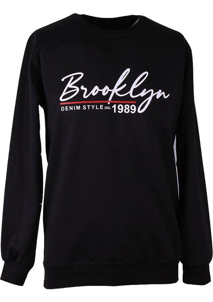 2 Ip Siyah Erkek Sweatshirt Brooklyn 0 Yaka