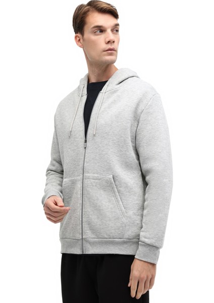 MB SN387 Fz Hd 5pr A Grı Mel Erkek Eşofman Üstü