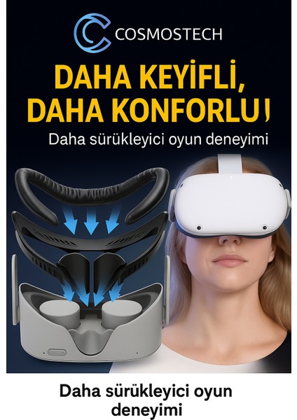 Meta Quest 2 Uyumlu Vr Face Pad Aksesuar Seti – Çıkarılabilir Yüz Braketi, Burun Pedi, Köpük Yüz Pedi & Lens Koruyucu Set fiyatları