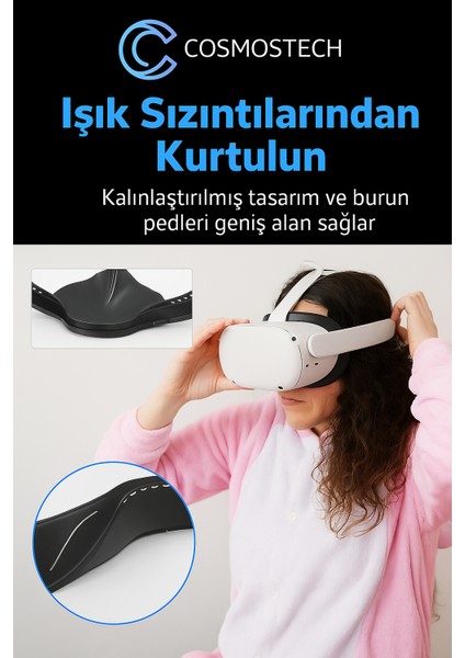 Meta Quest 2 Uyumlu Vr Face Pad Aksesuar Seti – Çıkarılabilir Yüz Braketi, Burun Pedi, Köpük Yüz Pedi & Lens Koruyucu Set indirimleri