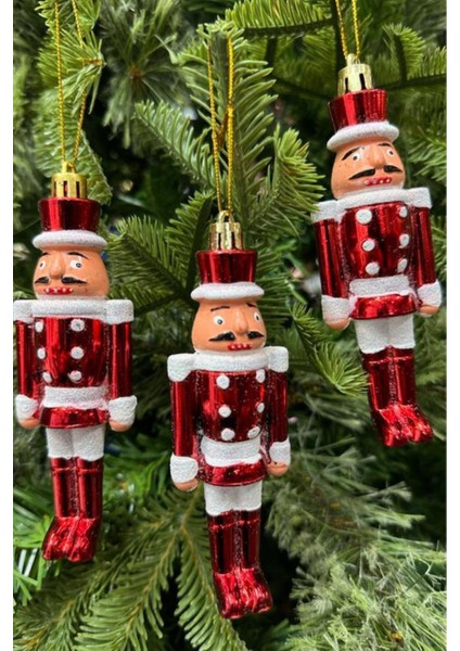 Kırmızı Kurşun Asker Figürü Seti, 13 Cm, Yılbaşı ve Dekorasyon Için Ideal