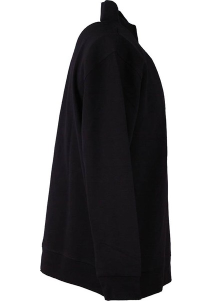 Diyagonel Yarım Fermuarlı 3 Iplik Siyah Erkek Sweatshirt 5470 fiyatları