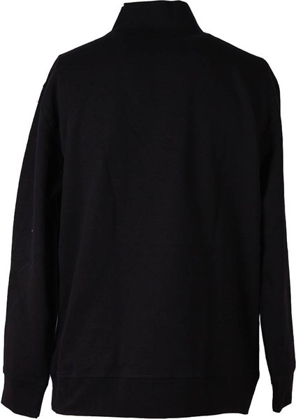 Diyagonel Yarım Fermuarlı 3 Iplik Siyah Erkek Sweatshirt 5470 modelleri