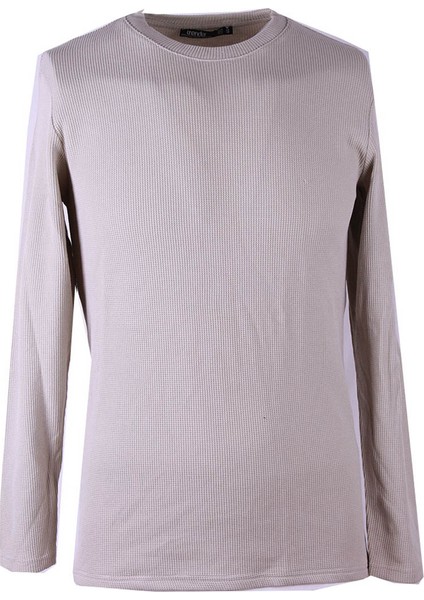 Suprem Parçalı Waffle Taş Erkek Sweatshirt 5073-1