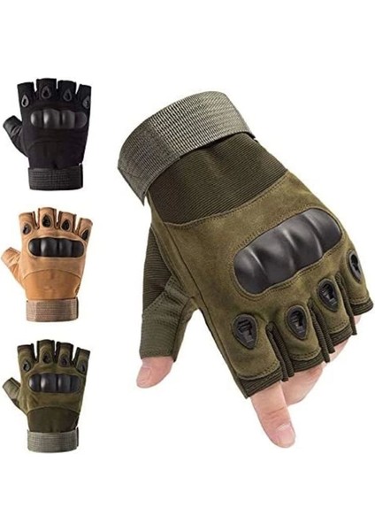 511 Model Taktik Combat Motosiklet Operasyon Outdoor Sport Korumalı Yarım Parmaksız Eldiven