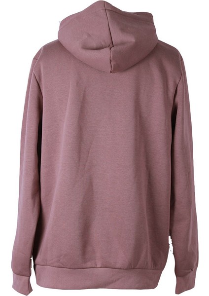 Kapüşonlu Kanguru Cep 3 Iplik Şardonlu Açık Kahverengi Erkek Sweatshirt 5281 modelleri