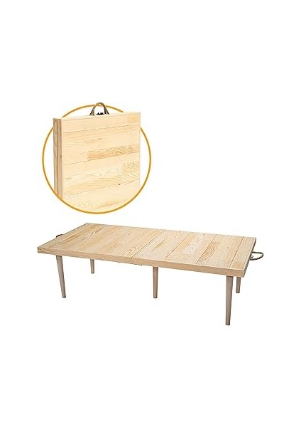 Pratikoutdoor Katlanır Kamp, Piknik ve Bahçe Masası 50X100 cm - Ham Naturel Renk