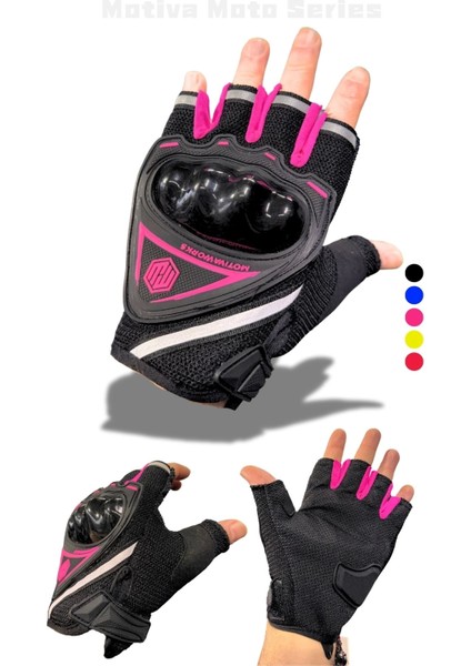 Pembe Kısa Yarım Parmak Kadın Motosiklet Eldiveni MW120P fiyatları