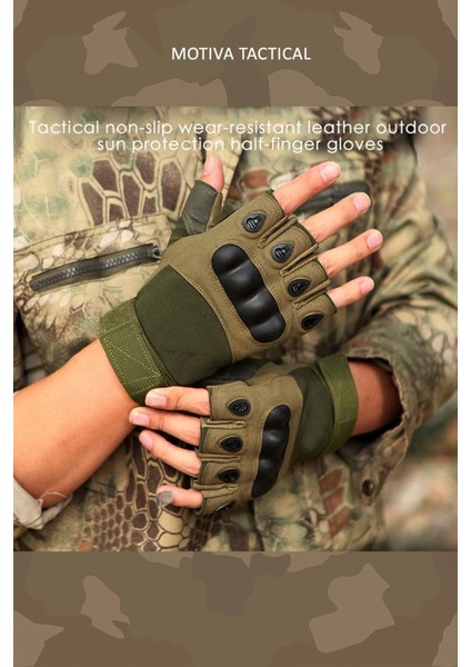 511 Model Taktik Combat Motosiklet Operasyon Outdoor Sport Korumalı Yarım Parmaksız Eldiven