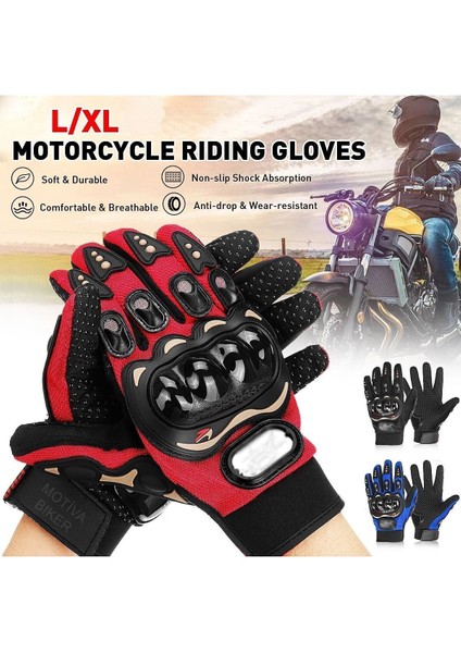 2025 Motosiklet Eldiveni Kırmızı 3 Mevsim Korumalı Dokunmatik Kaymaz Elastik Kumaş fırsatları