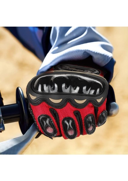 2025 Motosiklet Eldiveni Kırmızı 3 Mevsim Korumalı Dokunmatik Kaymaz Elastik Kumaş indirimleri