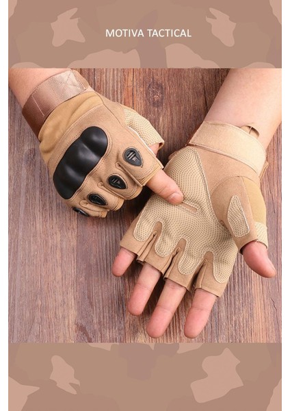 Motosiklet Bisiklet Taktik Combat Outdoor Sport Korumalı Yarım Eldiven