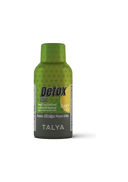 Talya Detox Shot Yeşilçay Ekstresi ve Zencefil Ekstresi Içeren Takviye Edici Gıda, 50 ml