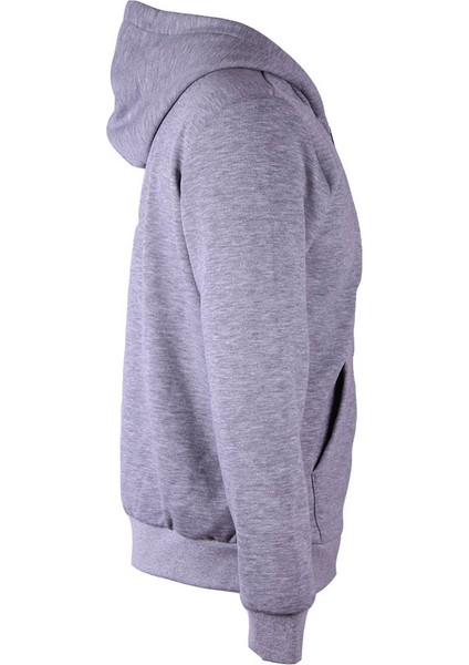 Kapüşonlu Tam Fermuarlı 3 Iplik Gri Erkek Sweatshirt 5466-1 fiyatları