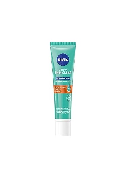 Derma Skin Clear Night Exfoliator Gece Arındırıcı Krem 40ML,%8 Glikolik Asit (Aha) ve Salisil