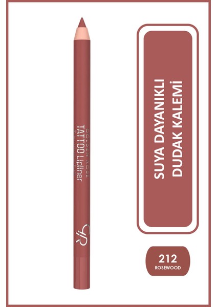 Tattoo Lipliner - Suya Dayanıklı Uzun Süre Kalıcı Dudak Kalemi No:212 Rosewood