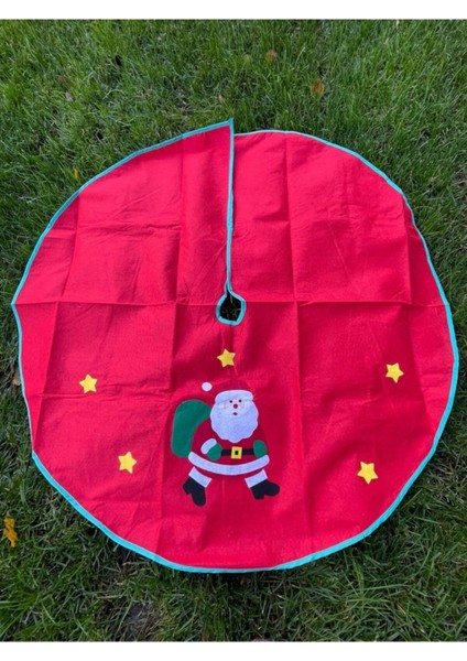 Kırmızı Keçe Çam Ağacı Altı Örtüsü, 105CM, Yılbaşı ve Noel Temalı, Şık ve Sıcak Tasarım