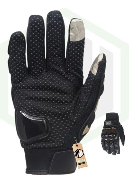 Unisex Siyah Mpro Korumalı Motosiklet Eldiveni Dokunmatikli modelleri