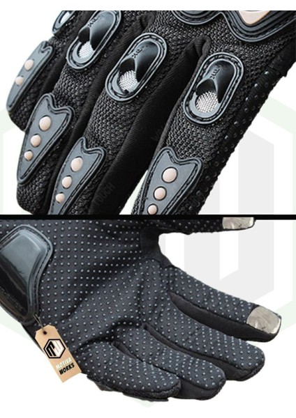 Unisex Siyah Mpro Korumalı Motosiklet Eldiveni Dokunmatikli fırsatları