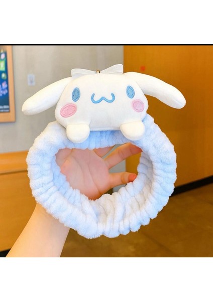 Cinnamoroll Peluş Makyaj Tacı – Yumuşak Elastik Saç Bandı