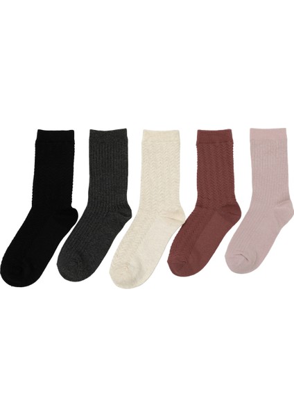 Zıkzak Jkr 5 Lı Skt-W 5pr Bordo Multı Kadın Soket Çorap