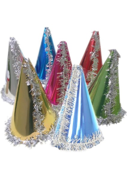 50 Adet Renkli Karton Yılbaşı ve Doğum Günü Şapkası Seti